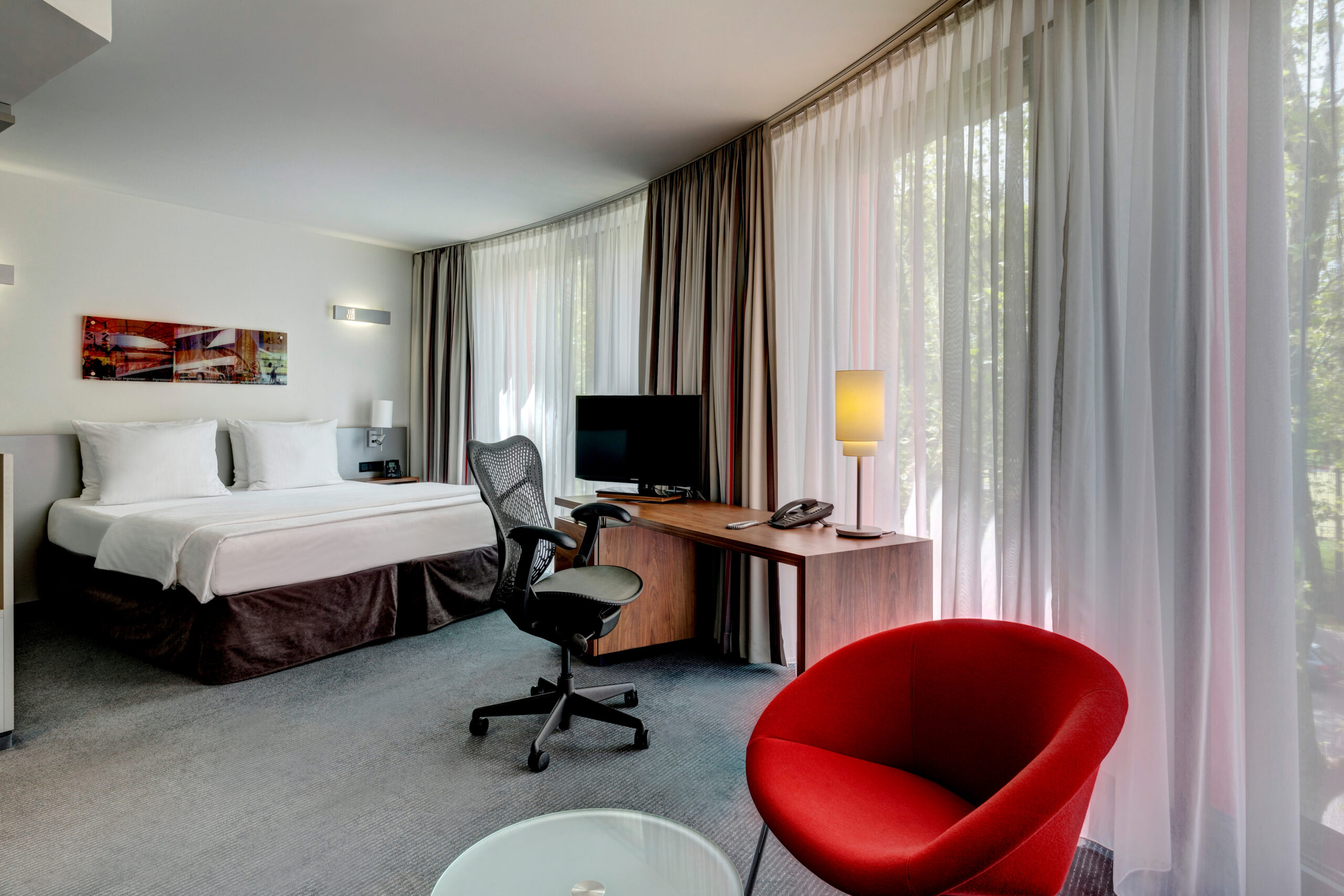 DEU, Deutschland, Stuttgart, 09.05.2016 - Hilton Garden Inn Stuttgart NeckarPark. Ein Hotel unter Management der Success Hotel Group.